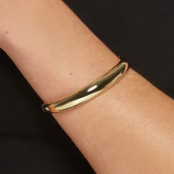 Sale Curve Dome Bangle in Gold 18k Fine Gold Plated | Bracelets & Bangles