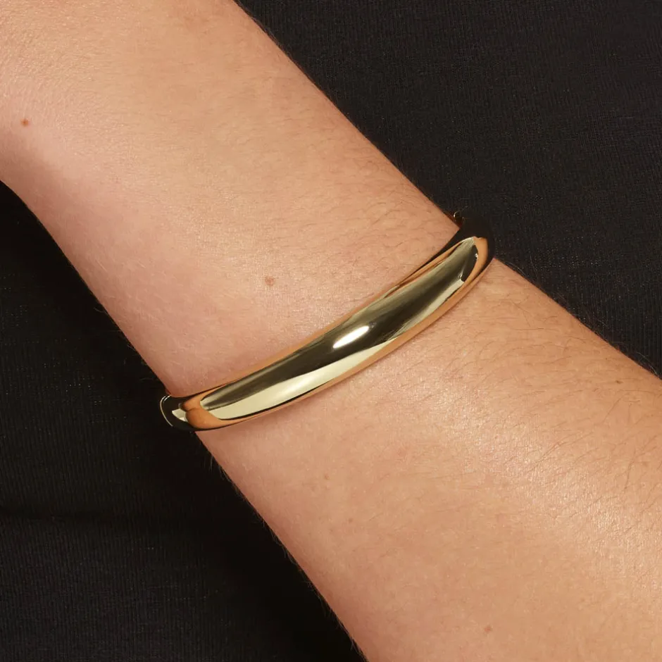 Sale Curve Dome Bangle in Gold 18k Fine Gold Plated | Bracelets & Bangles
