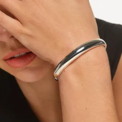 New Curve Dome Bangle in Silver 925 Sterling Silver | Bracelets & Bangles