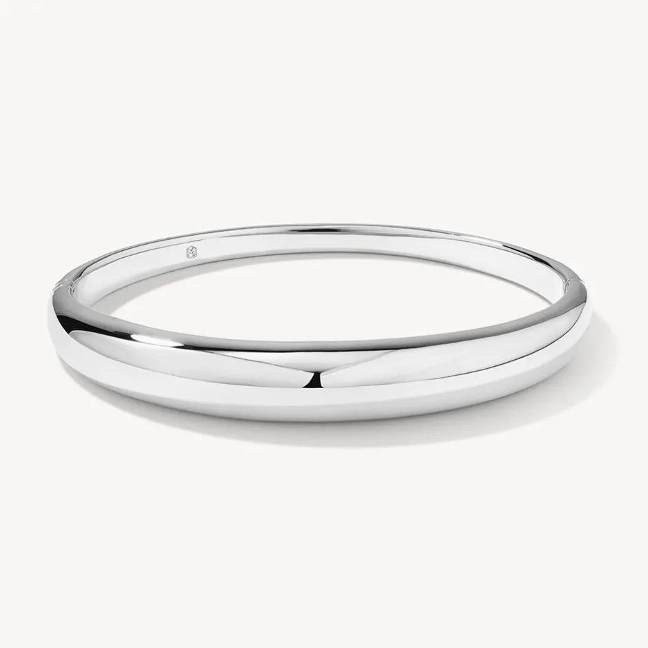 New Curve Dome Bangle in Silver 925 Sterling Silver | Bracelets & Bangles