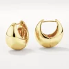 New Curve Dome Huggies in Gold 18k Fine Gold Plated | Earrings
