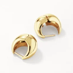 New Curve Dome Huggies in Gold 18k Fine Gold Plated | Earrings