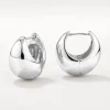 Hot Curve Dome Huggies in Silver 925 Sterling Silver | Earrings