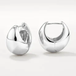 Hot Curve Dome Huggies in Silver 925 Sterling Silver | Earrings
