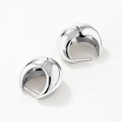 Hot Curve Dome Huggies in Silver 925 Sterling Silver | Earrings