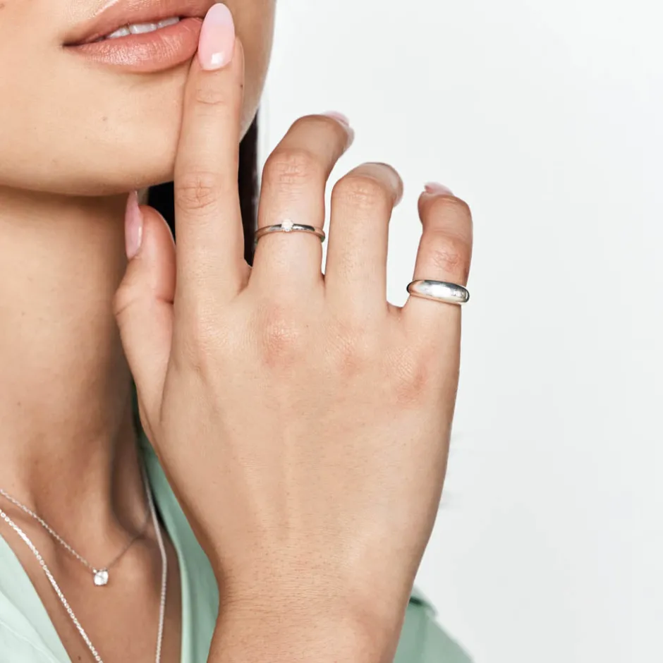Hot Curve Dome Pinky Ring in Silver Best Friend Gifts | 925 Sterling Silver