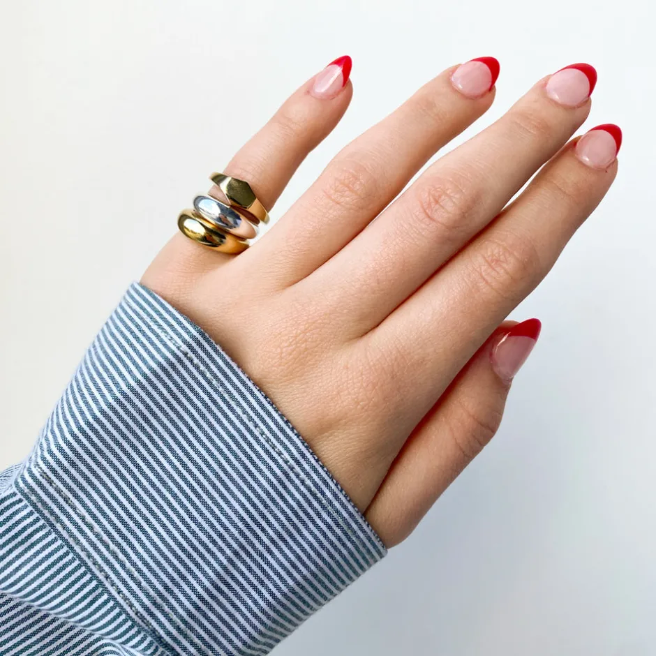 Hot Curve Dome Pinky Ring in Silver Best Friend Gifts | 925 Sterling Silver