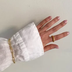 Best Curve Dome Pinky Ring in Gold Best Friend Gifts | 18k Fine Gold Plated
