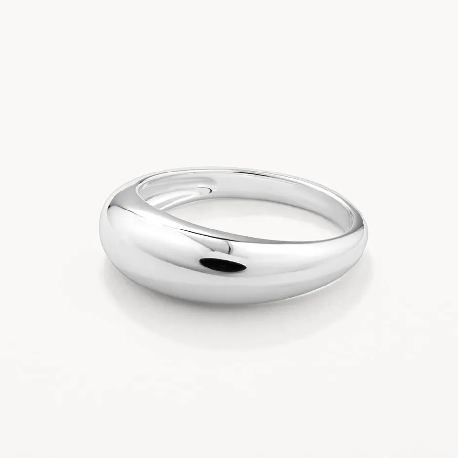 Hot Curve Dome Pinky Ring in Silver Best Friend Gifts | 925 Sterling Silver