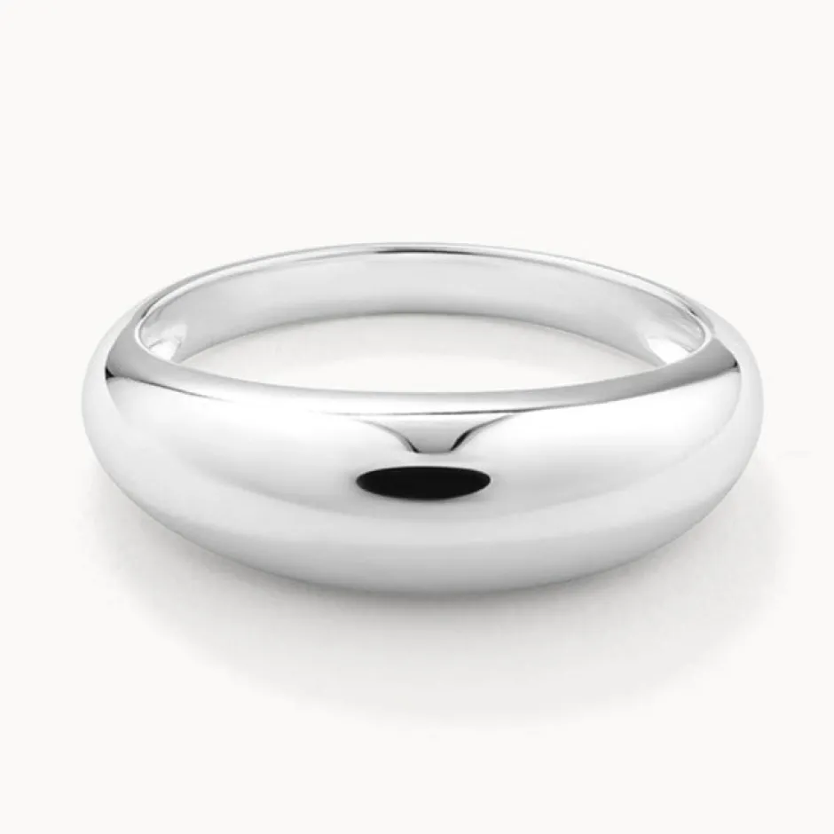 Hot Curve Dome Pinky Ring in Silver Best Friend Gifts | 925 Sterling Silver