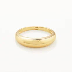 Outlet Curve Dome Ring Set in Gold Best Friend Gifts | 18k Fine Gold Plated