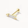 Fashion Diamond Arrow Helix Single Stud Earring in 10k Gold Symbolic Jewellery | Natural Diamonds