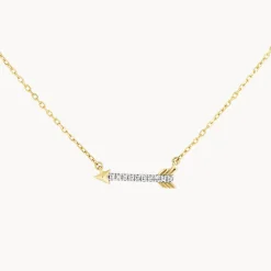 Discount Diamond Arrow Necklace in 10k Gold Symbolic Jewellery | Natural Diamonds