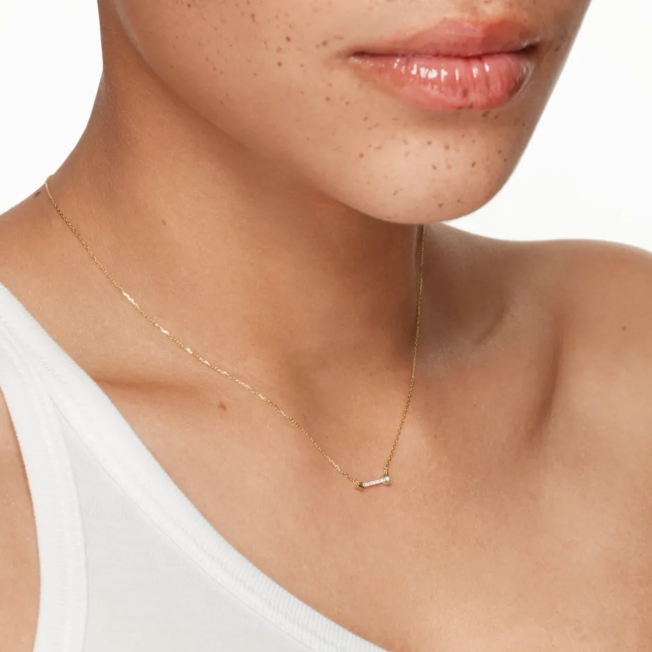 Discount Diamond Arrow Necklace in 10k Gold Symbolic Jewellery | Natural Diamonds