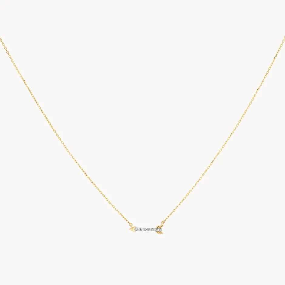 Discount Diamond Arrow Necklace in 10k Gold Symbolic Jewellery | Natural Diamonds