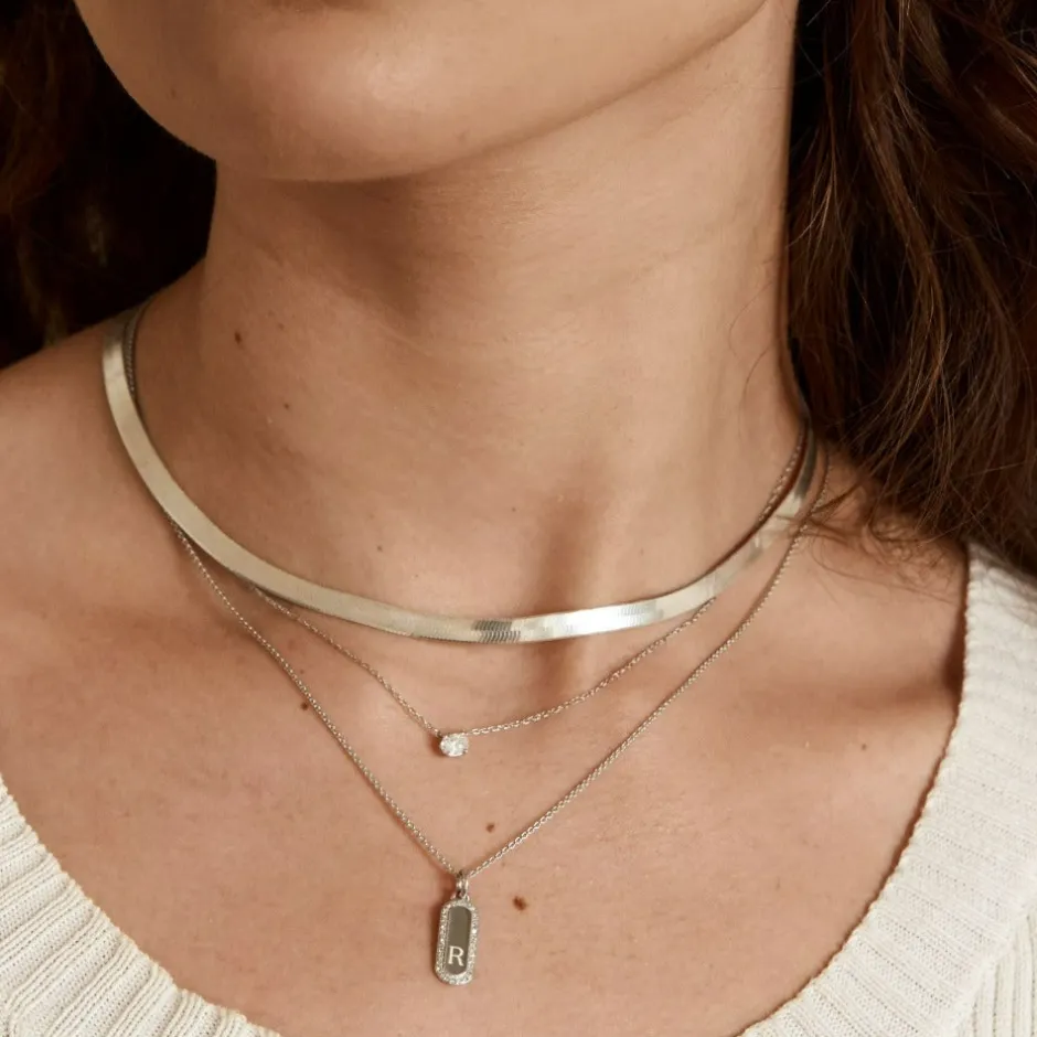 Best Diamond Bar Necklace in Silver Bridal Gifts | Family Gifts