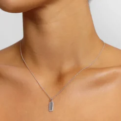 Best Diamond Bar Necklace in Silver Bridal Gifts | Family Gifts