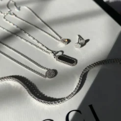 Best Diamond Bar Necklace in Silver Bridal Gifts | Family Gifts
