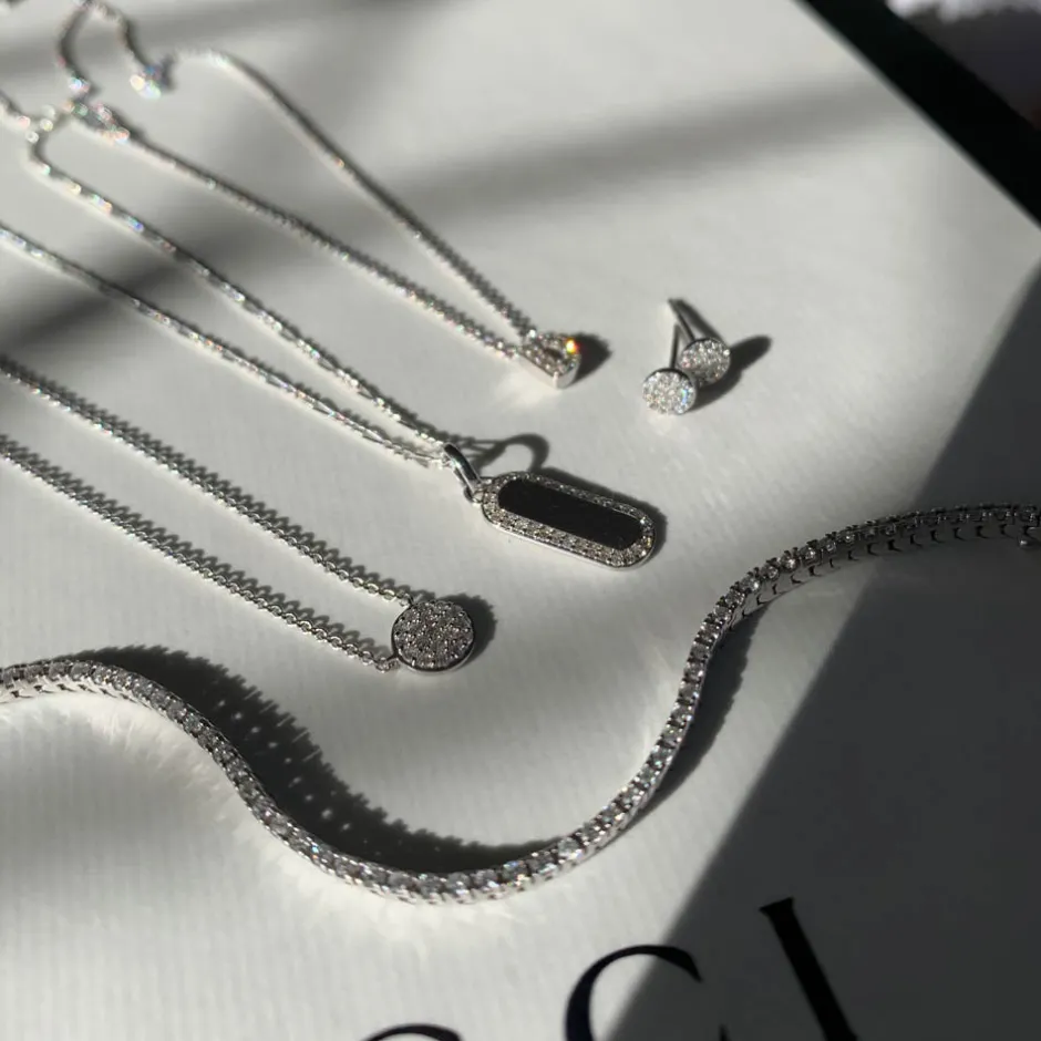 Best Diamond Bar Necklace in Silver Bridal Gifts | Family Gifts