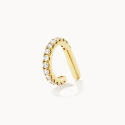 Online Diamond Bar Single Ear Cuff in 10k Gold Gifts For Her | Natural Diamonds