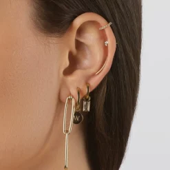 Online Diamond Bar Single Ear Cuff in 10k Gold Gifts For Her | Natural Diamonds