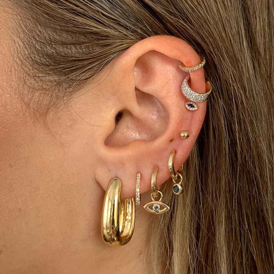 Online Diamond Bar Single Ear Cuff in 10k Gold Gifts For Her | Natural Diamonds