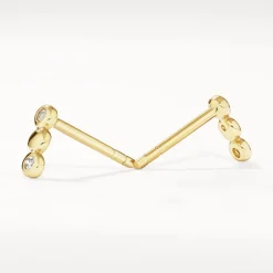 Hot Diamond Bezel Trio Stud Earrings in Gold 18k Fine Gold Plated | Earrings