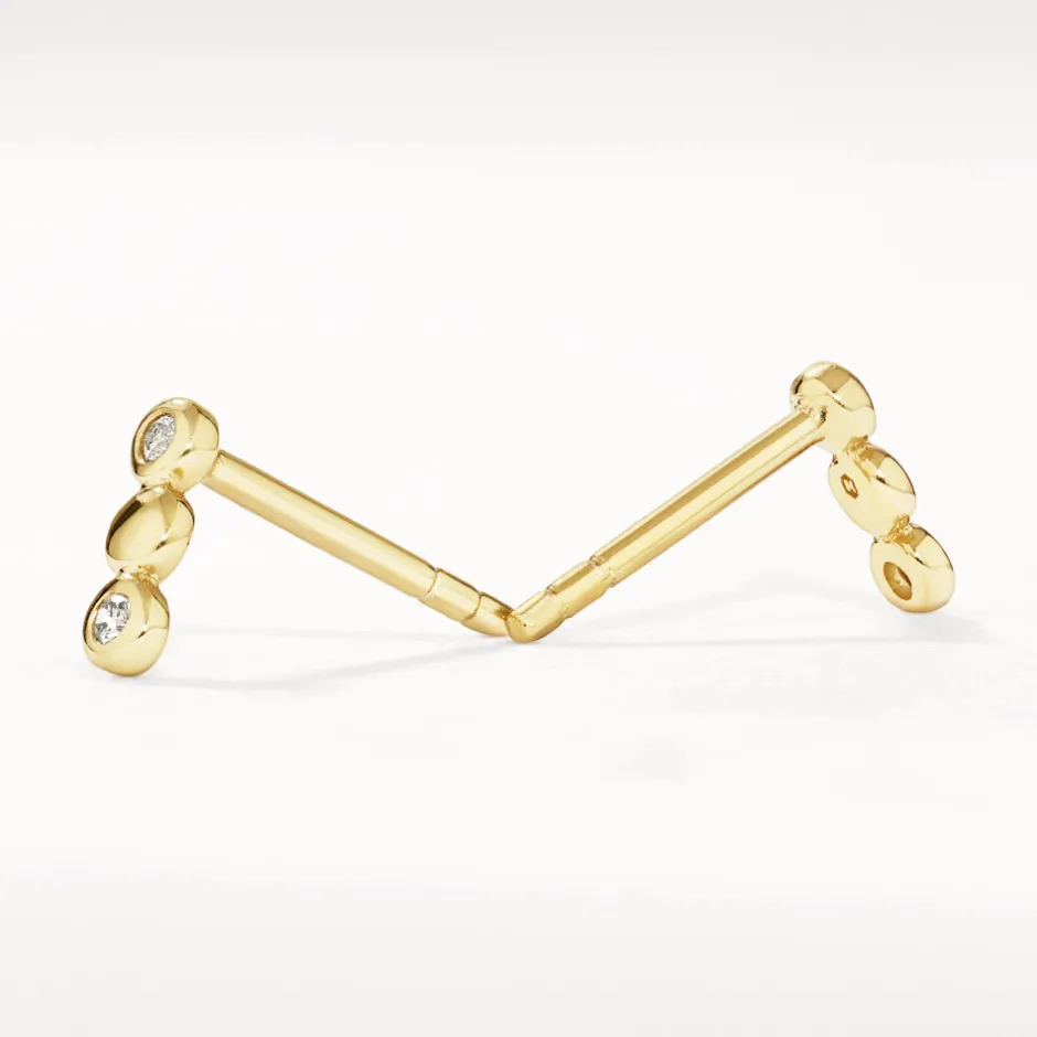 Hot Diamond Bezel Trio Stud Earrings in Gold 18k Fine Gold Plated | Earrings