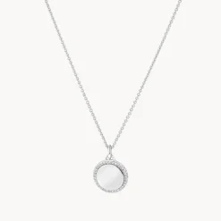 Online Diamond Disc Necklace in Silver Gifts For Him | Bridal Gifts
