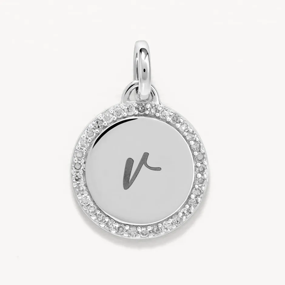 Online Diamond Disc Necklace in Silver Gifts For Him | Bridal Gifts