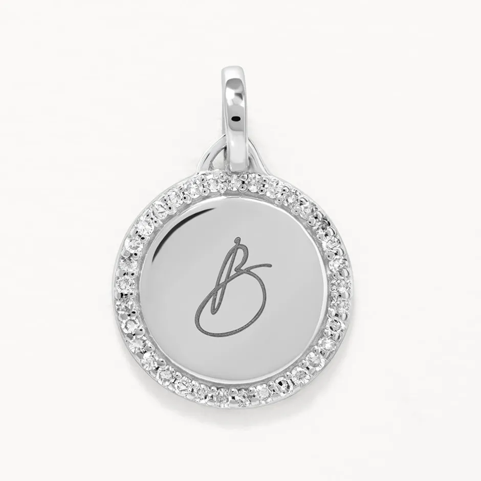 Online Diamond Disc Necklace in Silver Gifts For Him | Bridal Gifts