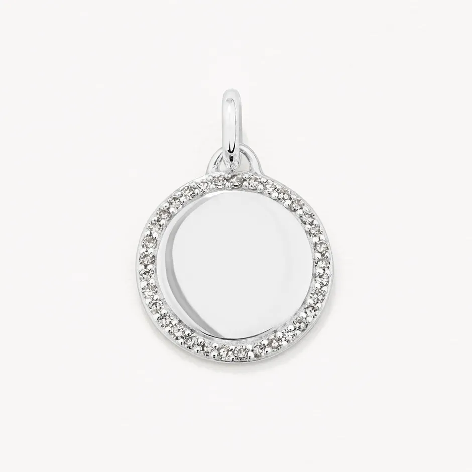 Online Diamond Disc Necklace in Silver Gifts For Him | Bridal Gifts