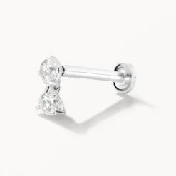 New Diamond Drop Helix Single Stud Earring in Silver Best Selling Gifts | Gifts For Her