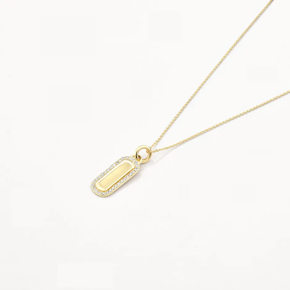 Outlet Diamond Engravable Bar Necklace in 10k Gold Bridal Gifts | Family Gifts