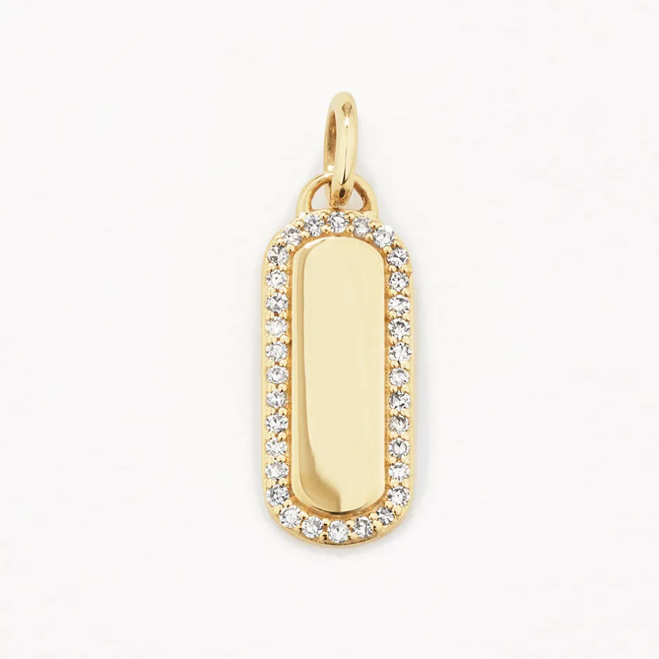 Outlet Diamond Engravable Bar Necklace in 10k Gold Bridal Gifts | Family Gifts