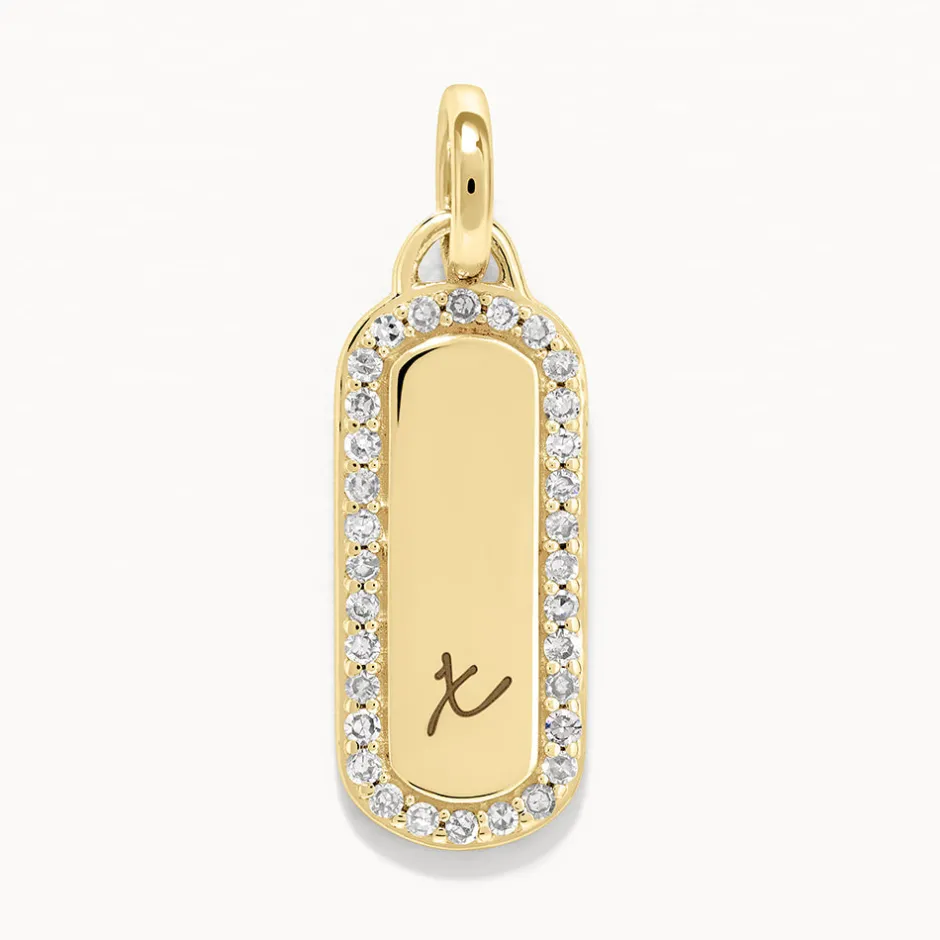 Outlet Diamond Engravable Bar Necklace in 10k Gold Bridal Gifts | Family Gifts