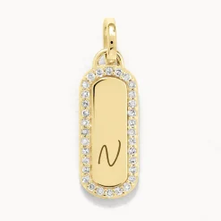 Outlet Diamond Engravable Bar Necklace in 10k Gold Bridal Gifts | Family Gifts