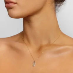 Outlet Diamond Engravable Bar Necklace in 10k Gold Bridal Gifts | Family Gifts