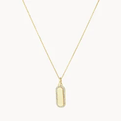 Outlet Diamond Engravable Bar Necklace in 10k Gold Bridal Gifts | Family Gifts