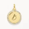 Online Diamond Engravable Disc Necklace in 10k Gold Bridal Gifts | Family Gifts