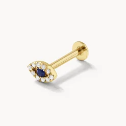 Outlet Diamond Evil Eye Helix Single Stud Earring in 10k Gold Best Selling Gifts | Symbolic Jewellery