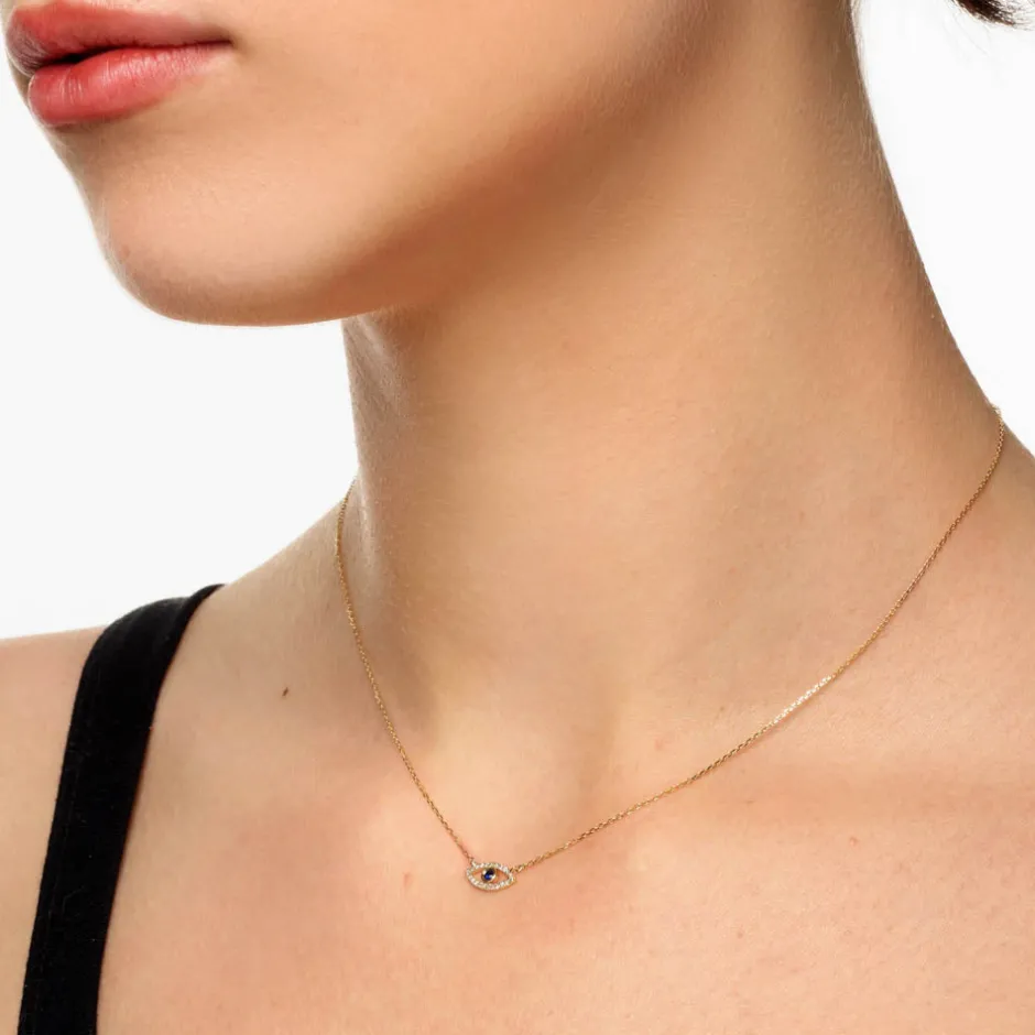 Online Diamond Evil Eye Necklace in 10k Gold Best Selling Gifts | Gifts For Her