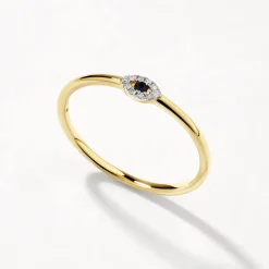 Hot Diamond Evil Eye Ring in 10k Gold Symbolic Jewellery | Natural Diamonds
