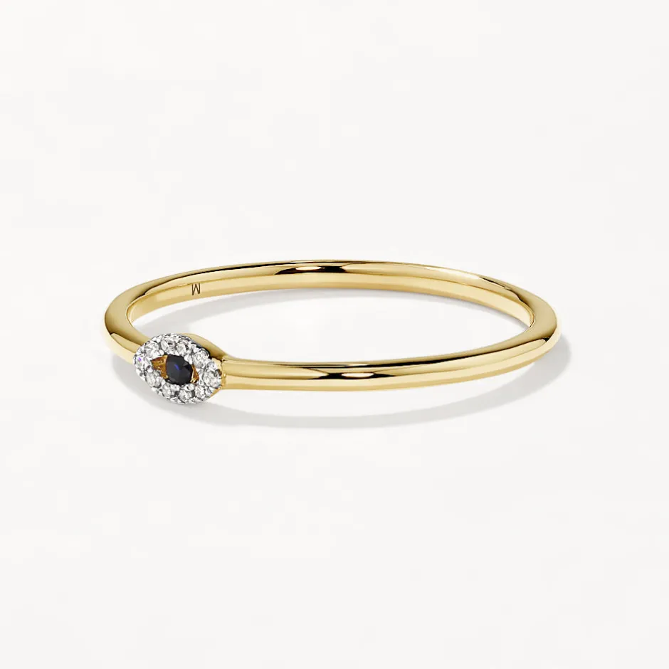Hot Diamond Evil Eye Ring in 10k Gold Symbolic Jewellery | Natural Diamonds