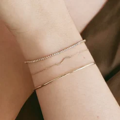 Online Diamond Fine Wave Bracelet in 10k Gold Best Selling Gifts | Under $300