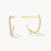 Discount Diamond Fine Wave Huggie Earrings in 10k Gold Best Selling Gifts | Under $500