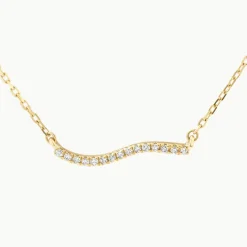 Discount Diamond Fine Wave Necklace in 10k Gold Best Selling Gifts | Under $300
