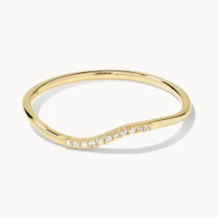 Fashion Diamond Fine Wave Stacker Ring in 10k Gold Best Selling Gifts | Under $300
