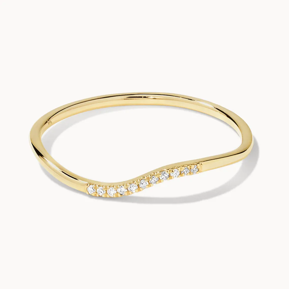 Fashion Diamond Fine Wave Stacker Ring in 10k Gold Best Selling Gifts | Under $300