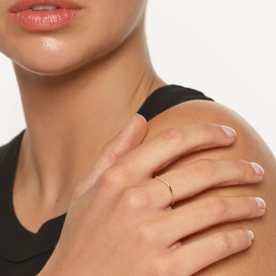 Fashion Diamond Fine Wave Stacker Ring in 10k Gold Best Selling Gifts | Under $300